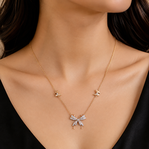9K Rose Gold Lab Grown Round Brilliant Cut Diamond Women's Pendant <b>Necklace</b> Trendy Everyday Wear Jewelry - Product Image 1