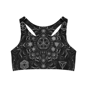 เสื้อชั้นในกีฬาพิมพ์ลายแบบซับลิเมชั่น ดีไซน์ล่าสุดสำหรับผู้หญิง ผลิตจากผ้าโพลีเอสเตอร์ 100% แบบไขว้หลัง ชุดโยคะสำหรับผู้หญิง ออกแบบได้ตามต้องการ - Product Image 4