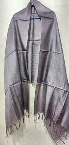 Premium Dyed Silk <b>Shawl</b> Soft Silk <b>Wrap</b> with Tassel Fringe Designer Scarf for Casual and Formal Wear - Product Image 4