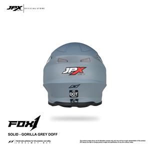 Casque de cross Supermoto JPX Fox1 Solid GORILA GREY DOFF, au design élégant et à la finition métallique audacieuse pour une protection optimale. - Product Image 4