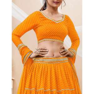 ชุด lehenga choli ของผู้หญิงชุด lehenga ผ้าจอร์เจีย - Product Image 3