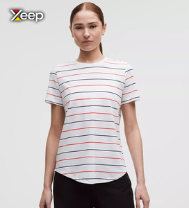 Camiseta Deportiva Ligera Informal para Mujer XEEP, Personalizable, Corte Holgado, Manga Corta, Transpirable, Cuello en V, Bordado con Letras - Product Image 1