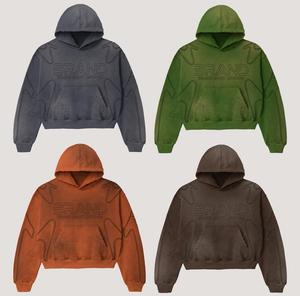 Hoodie personnalisé à impression sérigraphique, manches longues, dernières arrivées, hoodies pour hommes, impression sérigraphique vintage, effet délavé - Product Image 1