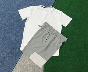 Summer Men's Reflective Lightweight Workout Gym Tracksuit Sports Casual Woven Solid <b>Short</b> Sleeve T Shirts <b>Shorts</b> <b>Skin</b> Friendly - Product Image 1