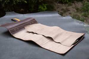 Bolsa Enrollable para Cuchillos de Chef, Portátil, Clásica, de Cuero Genuino, Bolsa de Almacenamiento Multiherramienta Profesional LKR-0226 - Product Image 3