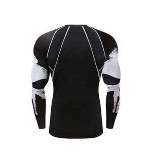 Men's Athletic Hybrid Rash Guard Long Sleeve MMA BJJ Compression <b>Top</b> UPF50+ Eco-Friendly Quick Dry Training Gear USA Europe - Product Image 2