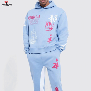 Survêtement d'hiver 100% Coton à capuche, uni, imprimé personnalisé, léger, style streetwear, design 2-en-1 réversible, haute qualité - Product Image 3