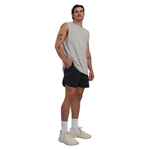 Débardeur côtelé ajusté pour homme, en coton écologique à séchage rapide, sans manches, décontracté, basique, avec bordure en dentelle - Product Image 4