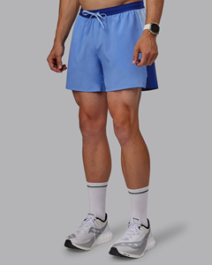 Pantalones Cortos Deportivos para Hombre, Color Azul, Secado Rápido, Estilo Deportivo, Franja Lateral, Cintura con Cordón, Longitud Media, Tejido de Poliéster - Product Image 5