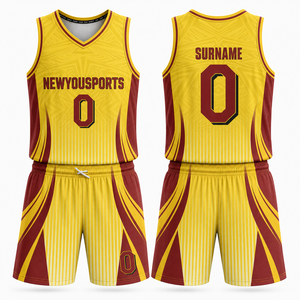 Conjunto de Uniforme de Baloncesto Personalizado con Transferencia Térmica, Camiseta y Pantalones Cortos para Equipo, Color Rojo y Blanco Sólido, Transpirable, de Secado Rápido, Anti-UV, para Otoño - Product Image 1
