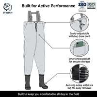 Nouvelles cuissardes de pêche en PVC et nylon imperméables avec bottes en caoutchouc pour hommes, pour la pêche et la chasse en plein air