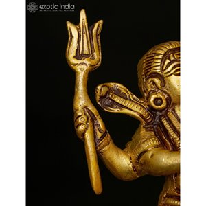 6 inch handmade hấp dẫn Brass bức tượng của nữ thần ganga giảm dần vào Chúa Shiva của tóc cho nhà, Tặng quà và đền thờ - Product Image 3