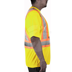 T-shirt de sécurité à bandes réfléchissantes en polyester de qualité supérieure, coupe confortable, haute visibilité, fourni par l'usine - Product Image 6