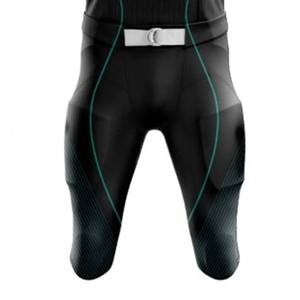 Maillot de football américain personnalisé imprimé numériquement pour homme, noir et turquoise, col en V, semi-évacuant l'humidité, ajusté, vêtement de sport, nom de l'équipe - Product Image 2