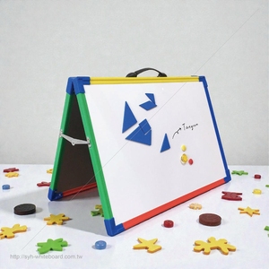 กระดานไวท์บอร์ดแบบพับได้สำหรับตั้งโต๊ะ ปรับมุมได้ พร้อมกรอบพลาสติก - Product Image 6