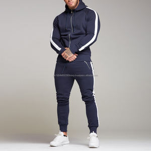 Ensemble de survêtement de haute qualité personnalisé unisexe réfléchissant à fermeture éclair en nylon et polyester, veste et pantalon de survêtement avec capuche pour homme - Product Image 2