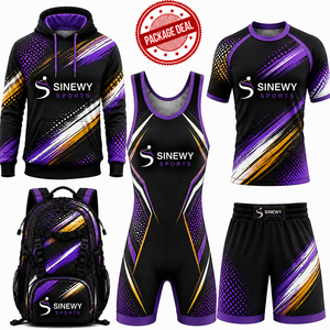 Paquete de Ropa Deportiva Personalizada para Lucha Libre: Singlet, Rash Guard, Pantalones Cortos de Lucha, Sudadera con Capucha y Cremallera de Cuarto, Uniforme Deportivo para Entrenamiento en Equipo - Product Image 3
