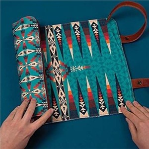 Jeu de backgammon portable enroulable, plateau de voyage pliable en cuir PU avec pochette de rangement zippée, léger, idéal pour les fêtes - Product Image 5