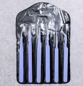 HABI INDUSTRIES Fabricant professionnel de pinces à épiler pour extensions de cils Vente en gros Pinces à épiler de précision en acier inoxydable à pointe dorée - Product Image 5