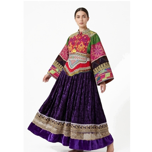 High Quality Afghan Kuchi <b>Dress</b> Women's Floor Length Silk Ethnic Kurta Embroidered Wedding Wear Vintage Style Afghan Kuchi <b>Dress</b> - Product Image 1