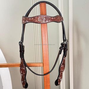 ที่คาดผมลายม้าแบบสั่งทำใหม่มีสายรัดคิ้วลายดอกเกาลัดหนังแท้ปรับได้และสายรัดหัวเข็มขัดแบบปรับได้ - Product Image 6