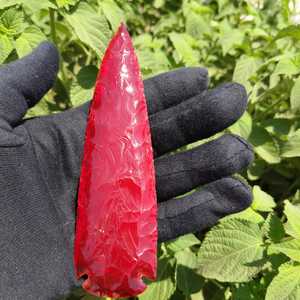 Vente en gros de pointes de flèche en cornaline rouge naturelle et obsidienne, 6 pouces, sculptées à la main, pierres précieuses en cristal - Product Image 5