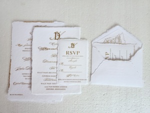 Lot de boîtes d'invitation de mariage en velours, personnalisées avec estampage à chaud, ensemble de cartes en tissu de luxe, fabricant de papeterie élégante en gros - Product Image 3