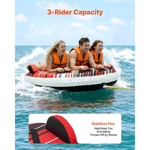 Tubo Gonfiabile Trainabile per 3 Persone, Capacità 510 Libbre, in PVC per Sport Acquatici e Nautica - Product Image 2
