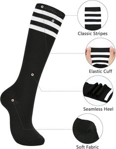 Calcetines deportivos hasta la rodilla con diseño de letras, transpirables, atléticos, para fútbol, con logo en la parte inferior, ideales para primavera. - Product Image 4