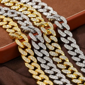 Cadenas de Collar Iced con Moissanita VVS al por Mayor para Hombre, de 13mm-22mm de Ancho, Plata Sólida 925, Oro Sólido 18k, Estilo Diamante, Eslabón Cubano Rapper - Product Image 1