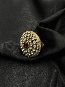 Anillo de Plata de Ley 925 con Piedra de Color Rubí y Moissanita, Acabado en Oro Antiguo, Joyería de Lujo para Mujer, Venta al Por Mayor - Product Image 3