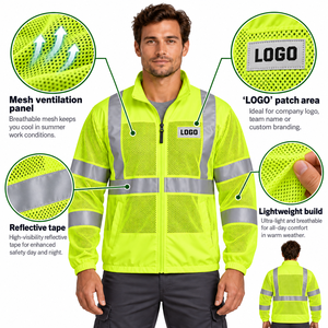 Chaleco de seguridad transpirable, reflectante, ligero, de alta visibilidad, para trabajo en verano, ropa de construcción. - Product Image 5