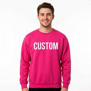 Men's <b>Pink</b> Crew Neck Sweatshirt Custom Print Regular Fit Casual Autumn Wear 100% Cotton Fleece Pullover - Product Image 1