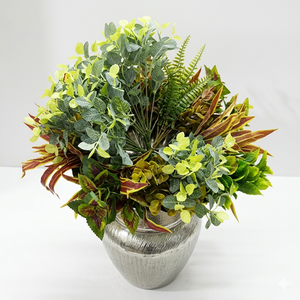 Jarrón de Flores de Aluminio Plateado Hecho a Mano, Florero de Metal Martillado de Lujo para Centro de Mesa de Boda y Decoración Moderna de Mesa de Salón - Product Image 2