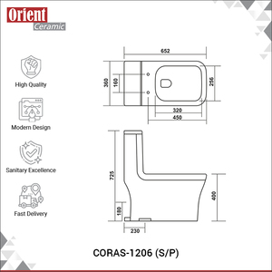 จำหน่ายตรงจากโรงงาน สุขภัณฑ์เซรามิกสีขาวคุณภาพดีที่สุด คอลเลคชั่นพิเศษ โถสุขภัณฑ์แบบตั้งพื้นชิ้นเดียว - Product Image 3