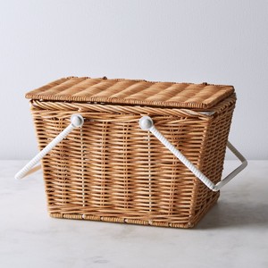 Empty Picnic Hamper <b>Basket</b> for Kids Wholesale Handmade Natural Rattan Camping <b>Baskets</b> <b>with</b> <b>Lid</b> - Product Image 1