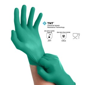 ถุงมือไนไตรล์แบบใช้แล้วทิ้ง Ansell 92-600 ออกแบบมาเพื่อความปลอดภัยและความสบายเหนือระดับ พร้อมคุณสมบัติป้องกันสารเคมีกระเด็น - Product Image 1