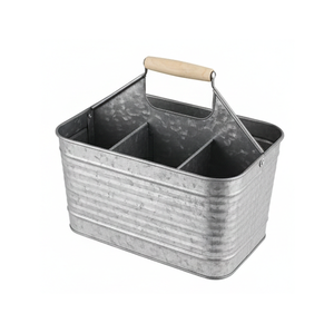 Recipiente Multiusos Resistente de Metal Galvanizado, Color Gris - Product Image 2