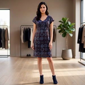 V-Neck Cap Sleeve <b>Dress</b> Knee-Length Dot Print Woven Casual <b>Elastic</b> Waist Breathable A-Line Silhouette Y2K Spring Summer <b>Dresses</b> - Product Image 3