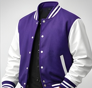 Chaqueta Varsity de Felpa de Algodón, Tejido Grueso de Primera Calidad, Chaqueta Letterman con Logotipo Personalizado, Ropa Urbana, Suministro al por Mayor - Product Image 1