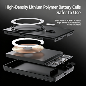 Batterie externe magnétique sans fil compacte ultra-mince de 5000 mAh, compatible avion, format poche, avec chargeur rapide PD - Product Image 3