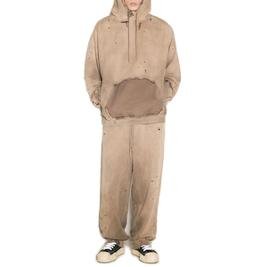 เสื้อฮู้ดดี้ผู้ชายสไตล์เบสิค สีซีดแบบวินเทจ เนื้อผ้านุ่ม สวมใส่สบาย ทรงหลวม แฟชั่นลำลอง เหมาะสำหรับใส่กิจกรรมกลางแจ้ง - Product Image 6