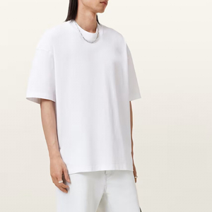 T-shirt pour homme surdimensionné en coton 100% OEM, logo imprimé DTF personnalisé, 180GSM, respirant, anti-rétrécissement, streetwear, hip hop - Product Image 2