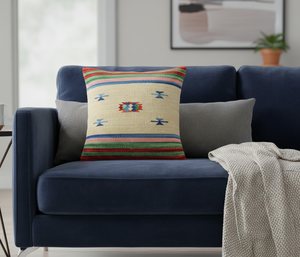 Housse de coussin carrée en coton tissé à la main, motif floral, fermeture éclair, design moderne, lavable, anti-plis, pour usage domestique et hospitalier - Product Image 3