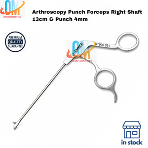 Pinza de Punzonado para Artroscopia de Eje Derecho de 13 cm con Punta de 4 mm – Instrumento Quirúrgico Ortopédico de Acero Inoxidable de Calidad Alemana OM - Product Image 5