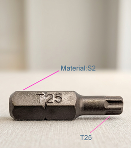 Punta de Destornillador Torx Ralter T25 de 25 mm, 1/4 de Pulgada, Hexagonal, Grado Industrial, Acabado Mate, Magic Ribs, con Bolsa de PP - Product Image 6