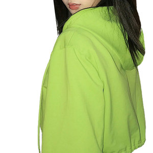 Sudadera con Capucha para Mujer, Diseño 2026, Top Corto, Ligera, Informal, de Moda, Mezcla de Algodón, OEM, ODM, Venta al Por Mayor - Product Image 6