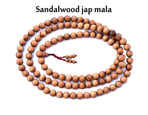 Collier de prière religieux en bois de santal poli, perles rondes Jap Mala hindoues - Product Image 4