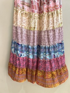 Vintage Saree Silk Traditional Indian Maxi <b>Skirt</b> For Women Flare Ruffle <b>Skirt</b> - Product Image 6