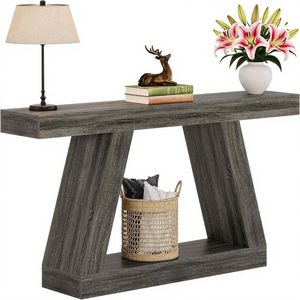 Consolle in Legno Industriale Rustico da 55 Pollici con Vano Portaoggetti per Ingresso o Soggiorno - Product Image 3